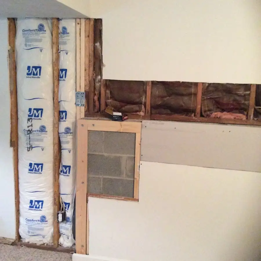 Wall insulation replacement during Basement Flood Cleanup in Walton